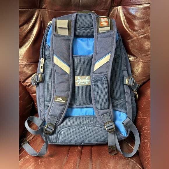 High Sierra Elite Backpack Airflow Cooled Back Suspension Strap Navy Blue - Picture 7 of 10